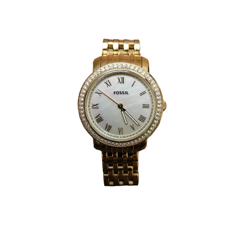 Fossil‎ 256400 Women's Gold Tone Stainless Steel Watch 4 Small Wrist See Photos